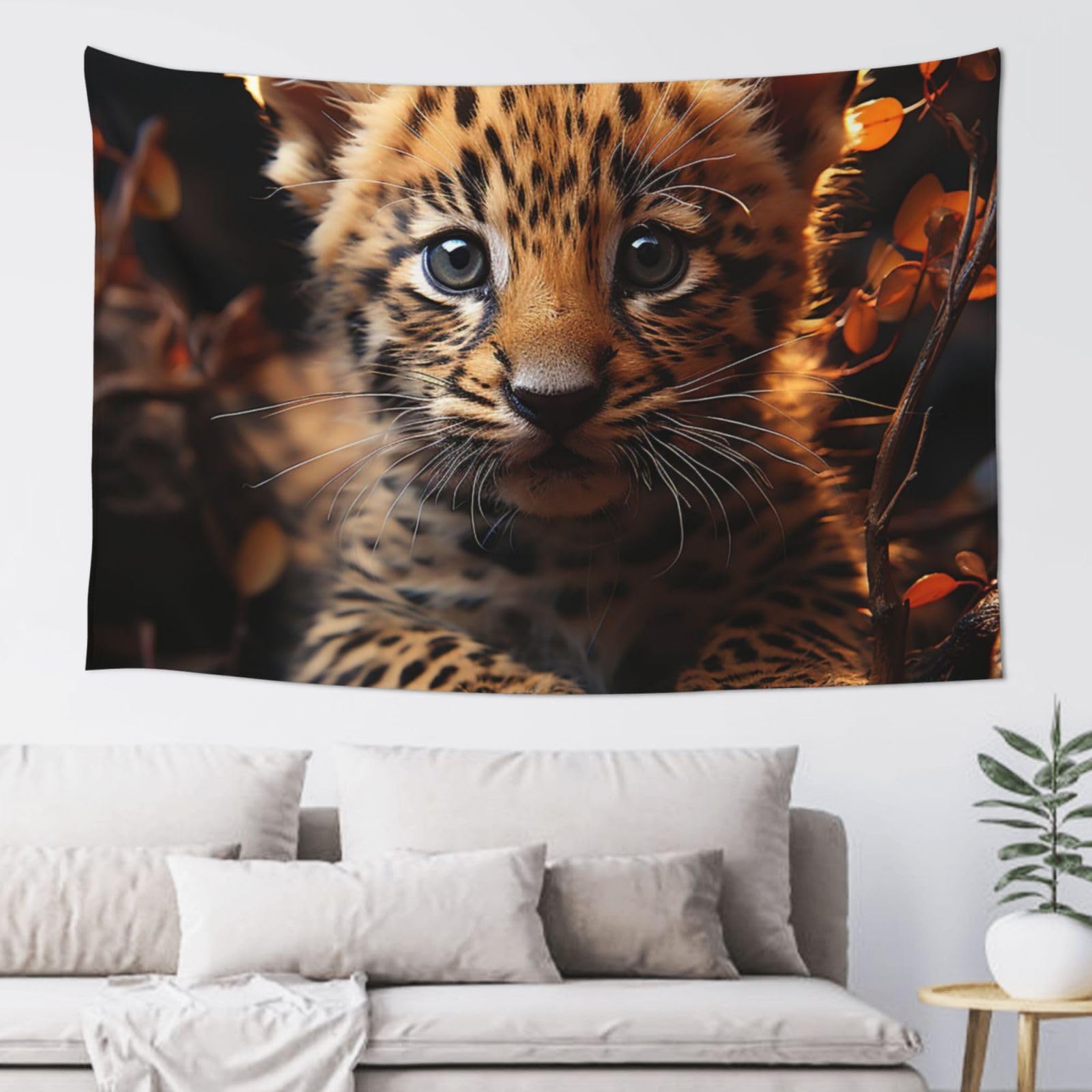 QLDETUPWLX Tapestry 152x102 cm Wall Hanging for Living Room Cute Leopard Tapestries Home Decor Soft Aesthetic Tapestries Hanging Decor Blanket Wall Tapestry for Bedroom Dorm Indoor Outdoor