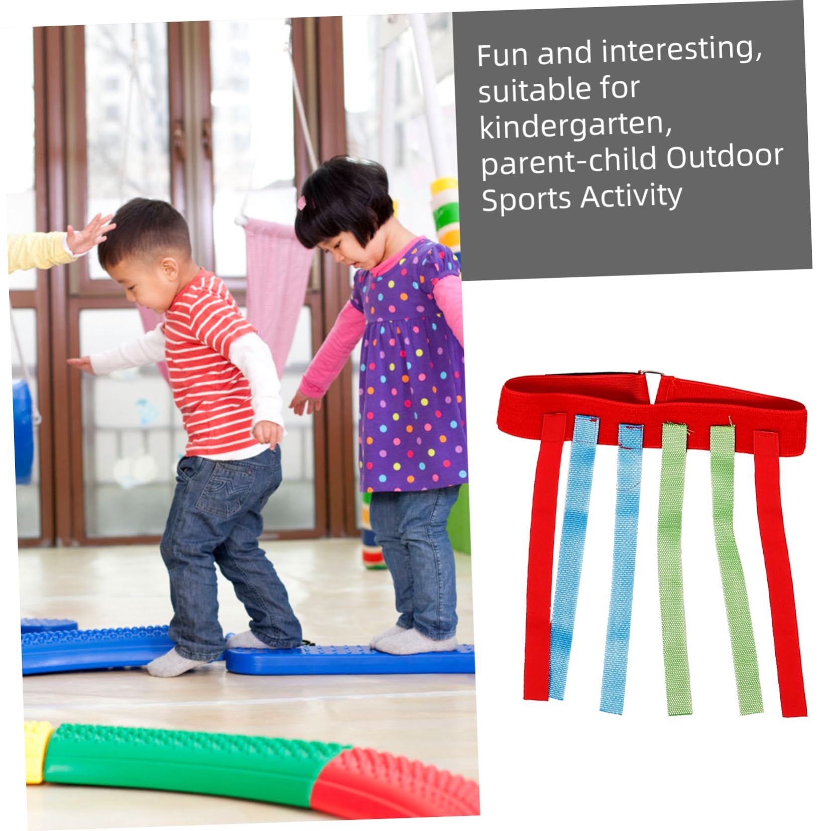Toyvian 5 Sets Tail Game Belts for Outdoor Teamwork Training Props Fun Reaction Activity for Kindergarten Parent Sports Develops Strength Social Skills