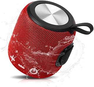 Bluetooth Speaker: Powerful Stereo Sound, IPX7 Waterproof, True Wireless Stereo Pairing, Portable Design, Latest Bluetooth V5.2 - Perfect for Samsung Gear S3 Classic LTE, Beach, Home, Parties- Red