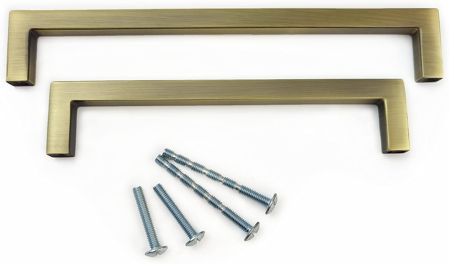 French Furniture Fittings Matt Antique Brass Finish Kitchen D Pull Handles Set of 6