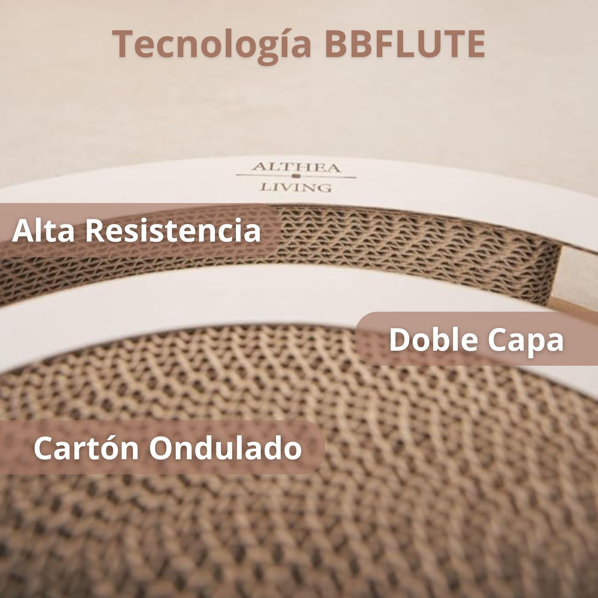Juguete Rascador para Gatos Interior Timón Interactivo con Bolas Giratorias y Base Antideslizante | Cartón Corrugado Reciclado 2 en 1 para Interior | ALTHEA LIVING