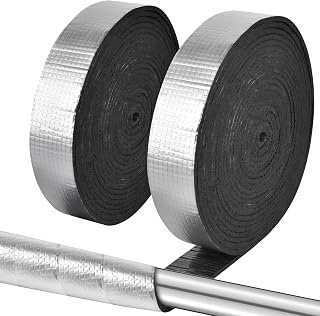 ALLWIN Pipe Insulation Tape 2" x 33ft Self-Adhesive Foam Wrap Aluminum Foil for Winter Freeze Protection Outdoor Pipes