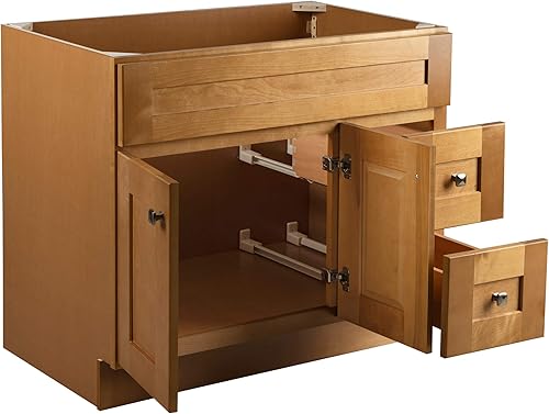 Miniatura 5 de Design House - Mueble de tocador de baño moderno sin ensamblar de 2 cajones, 36 x 21, abedul moderno, 587139