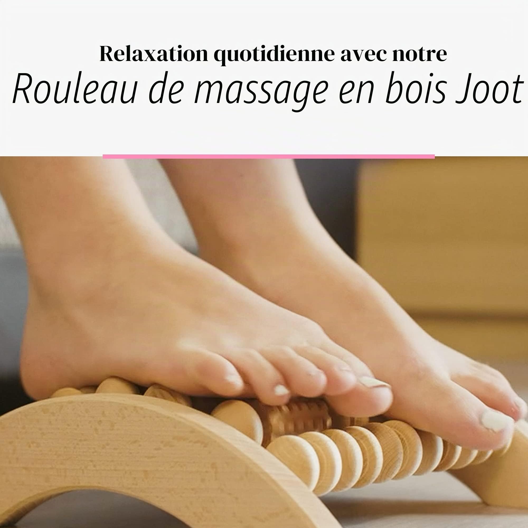 Tuuli Accessories Pied Masseur Massage Appareil Rouleau Bois Fasciite Plantaire 29x24,5 cm