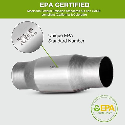 Miniatura 5 de Convertidor catalítico universal de entrada y salida de 2 pulgadas/2.25 pulgadas/2.5 pulgadas/3 pulgadas, convertidor de encaje directo, acero