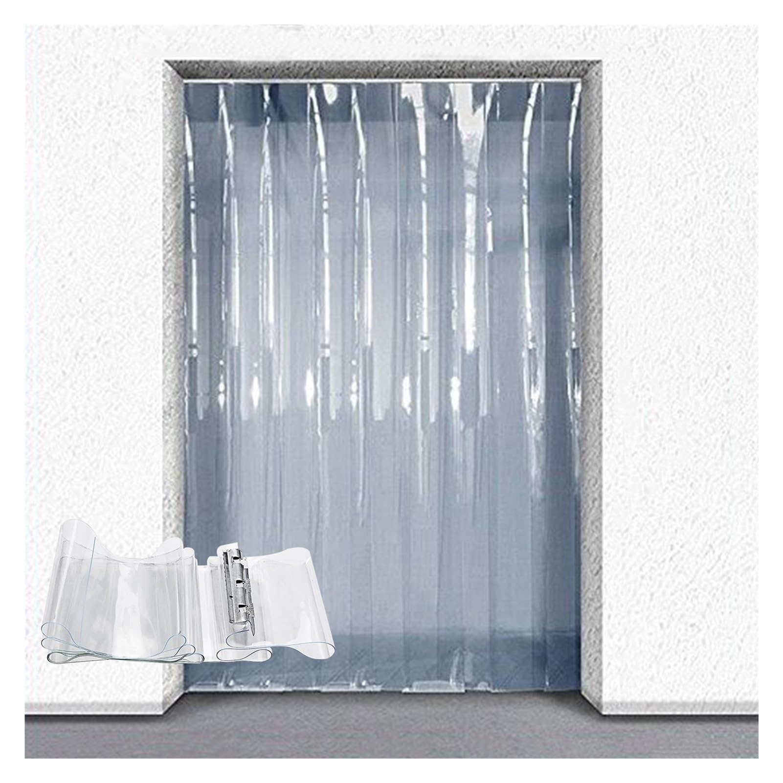 FBHappiness Plastic Vinyl Strip Door Curtain PVC Smooth Plastic Strip Door Curtain Plastic Vinyl Strip Curtain Soundproof Thermal Insulated (Color : Clear, Size : 90x220cm/35.43x86.61in)