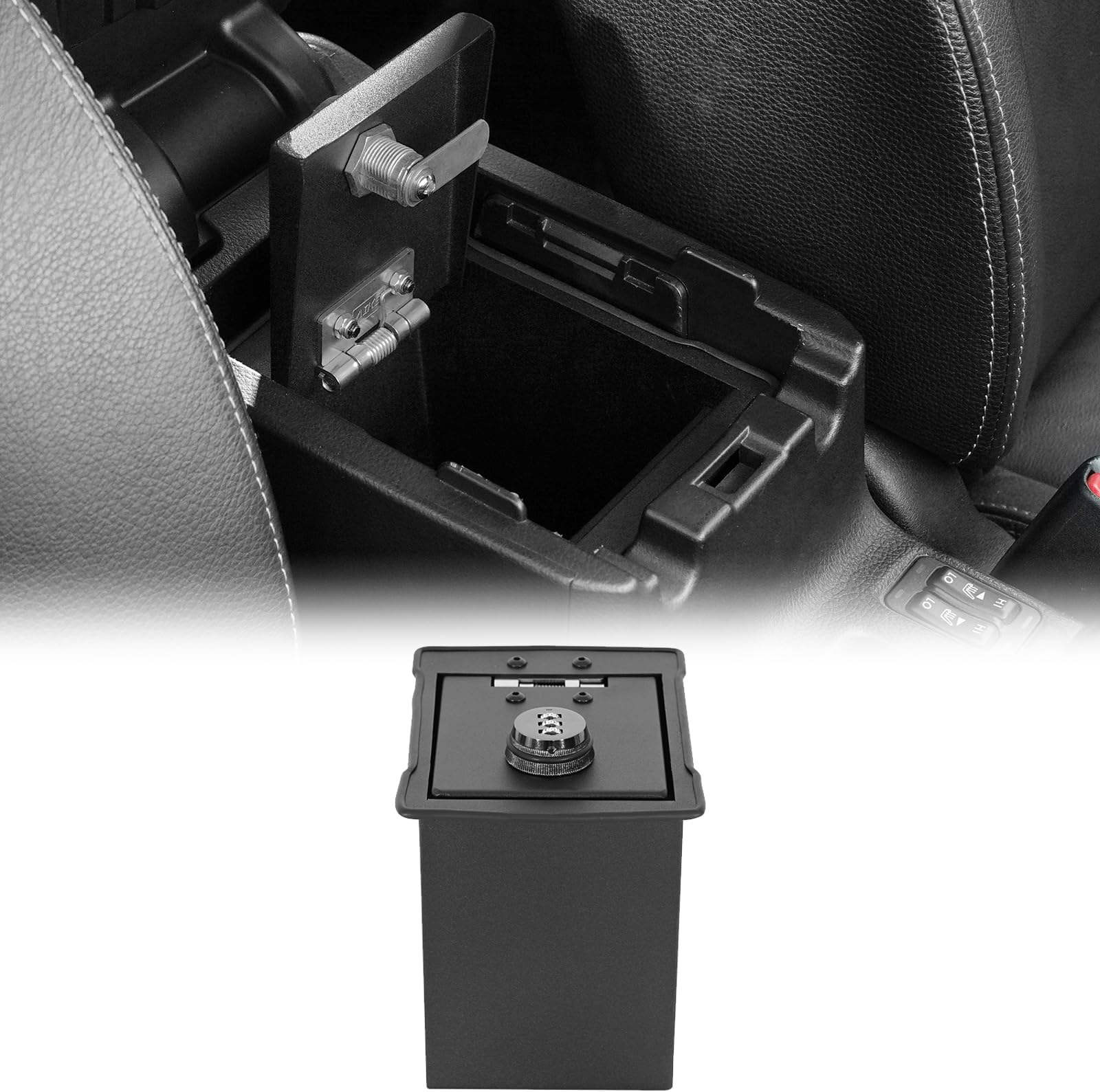 Crosstrek Center Console Safe Lockbox Insert Armrest Storage for 2013-2017 Subaru XV Crosstrek, Heavy Duty Black Steel Password Lock Box Vault