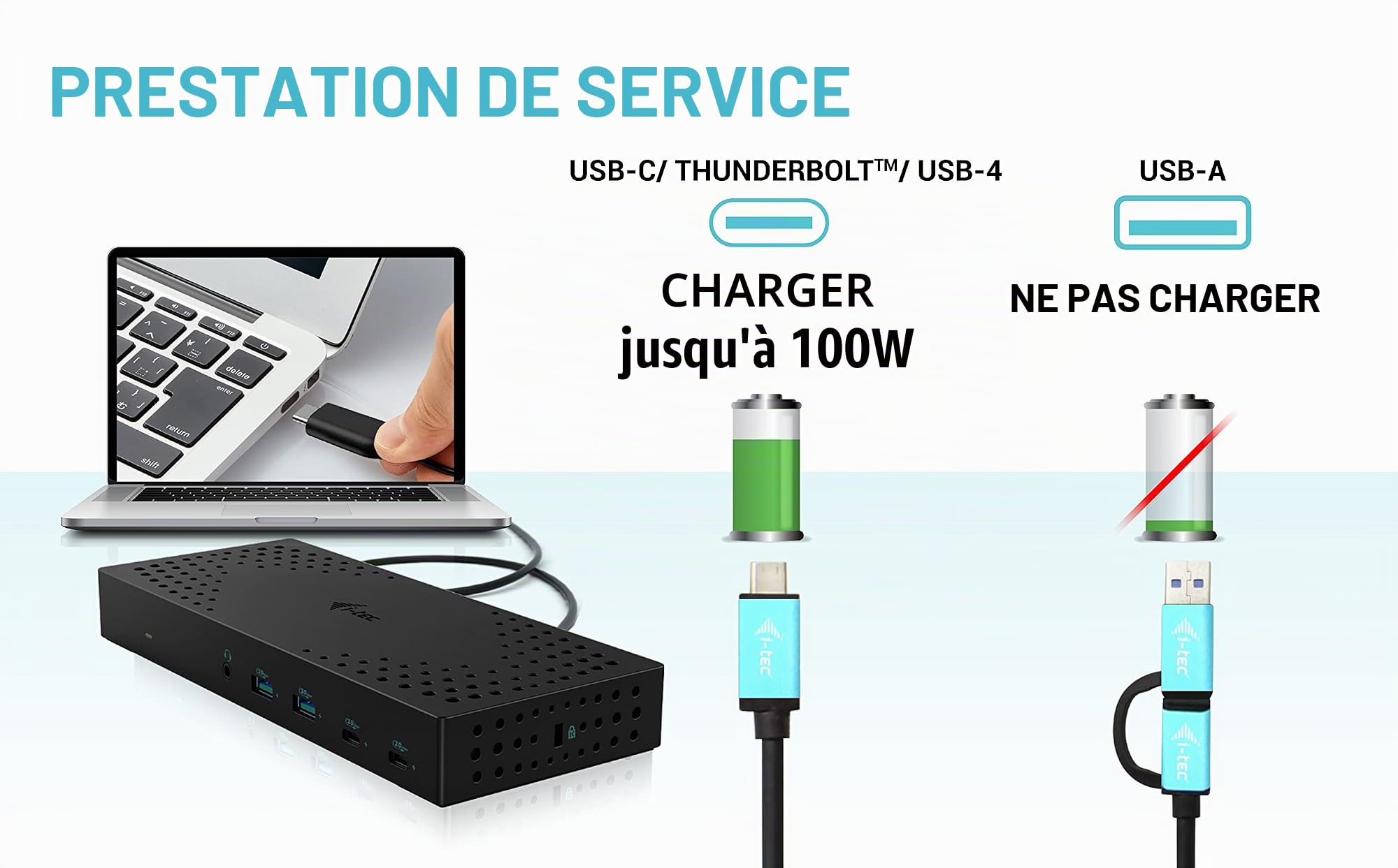 I-Tec Usb 3.0 / UsB-C / Thunderbolt, 3x 4k Docking Station Gen 2 + Power Delivery 100w (I-Tec Usb 3.0 3x 4k Dock Gen 2 - Usb 3.0/ C/ Tb 3/4 Pd100w)