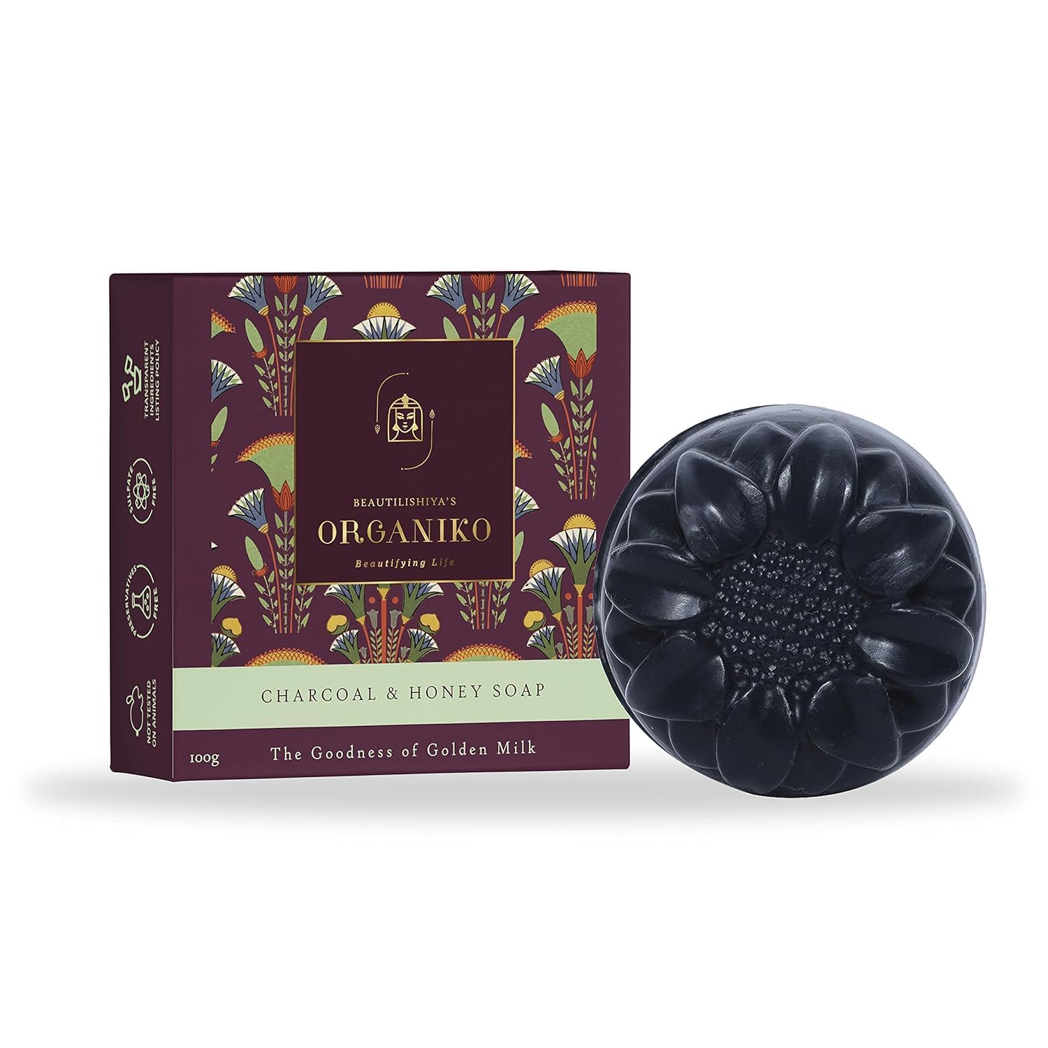 Organiko Donkey milk Soaps | Charcoal & Honey Soap | Handmade Natural Detoxifying Soap for Glowing Skin | Activated Charcoal for Deep Cleansing & Hydrating Honey | Acne Treatment | 100g | Paraben-Free & Cruelty-Free-image-13