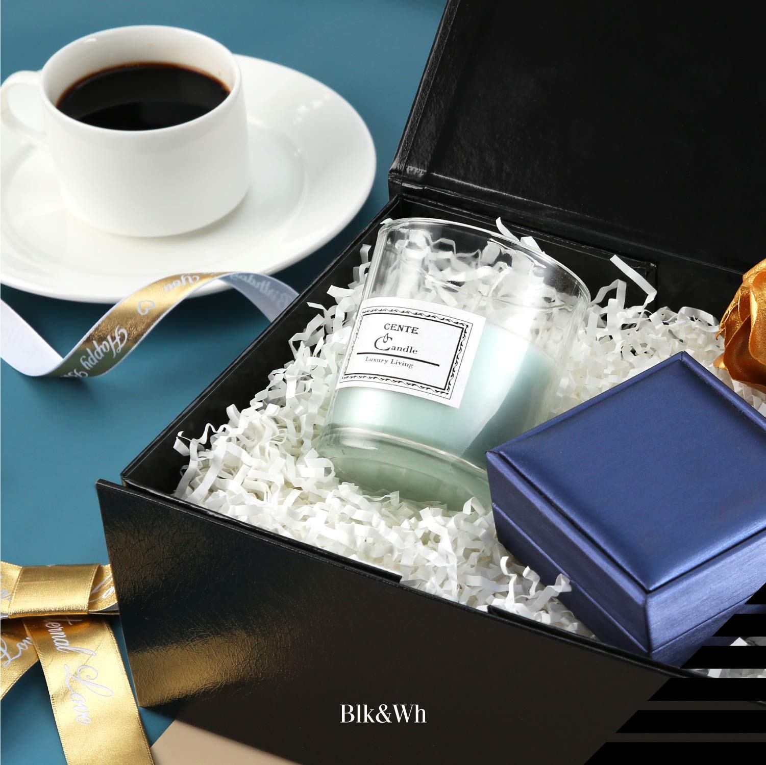 BLK&WH 6 Gift Boxes 9x6.5x3.8 Inches, White ... - UK - View #4