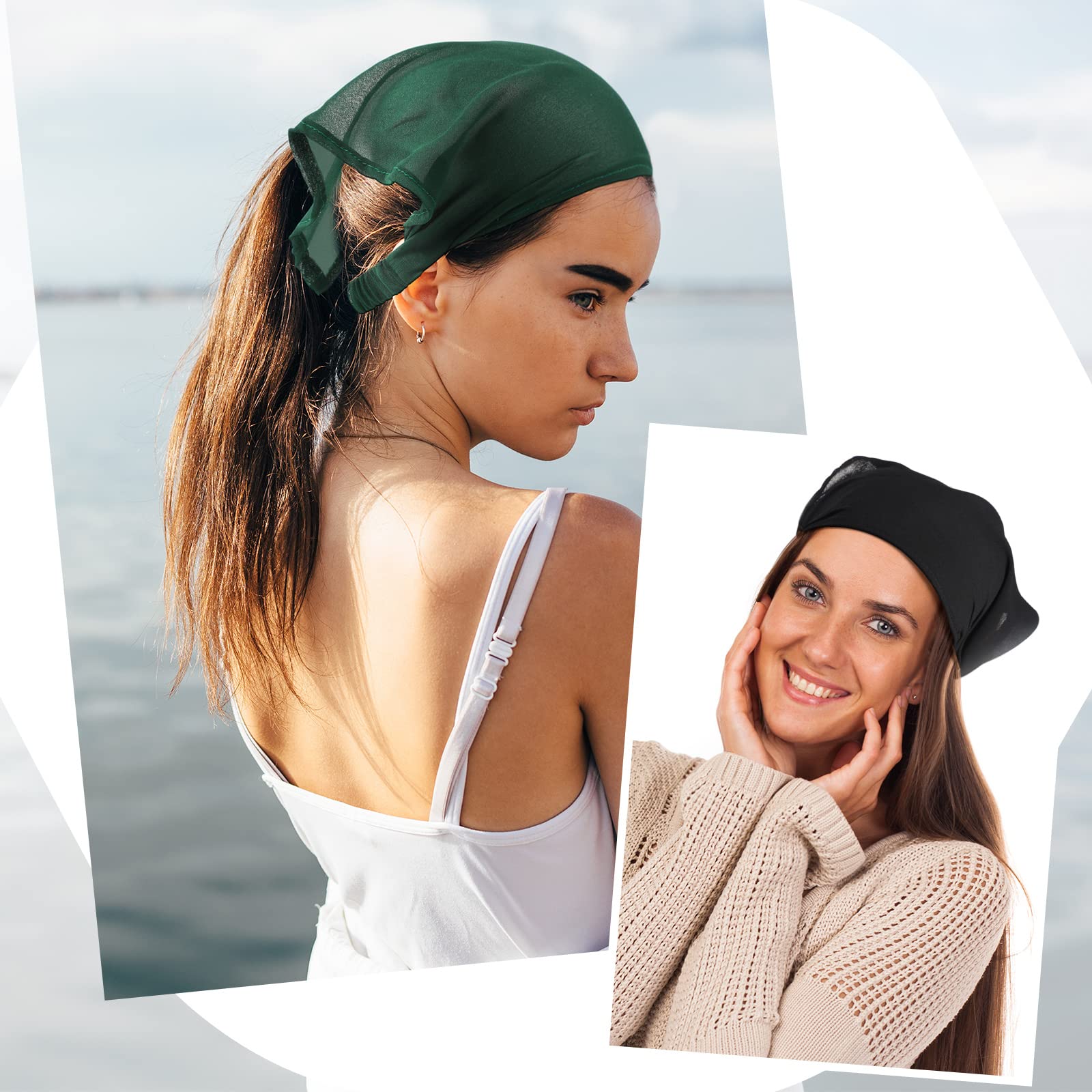 5 PS Floral Hair Scarf for Women Headband Bandanas with Clips Chiffon 81bsw1SKikL.jpg main image 3