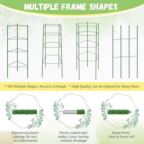 Miniatura 5 de Legigo Paquete de 6 jaulas de tomate para soporte de plantas de jardín, estacas de jardín de hasta 48 pulgadas, jaula de tomate para plantas en