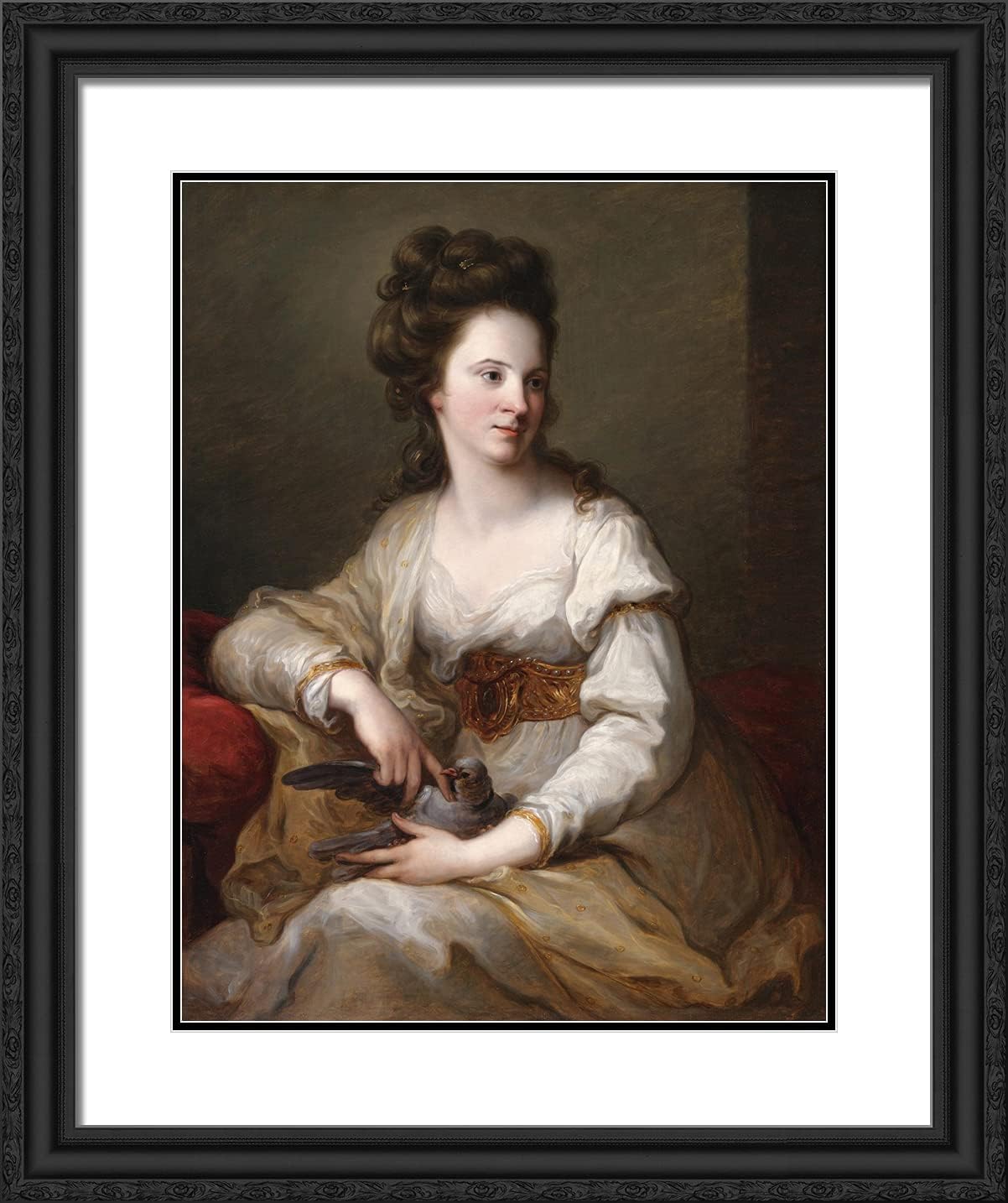 ArtDirect Kauffman, Angelica 20x24 Gold Ornate Framed Art Print with Double Matting Titled: Portrait of Mary Nollekens in the Innocence