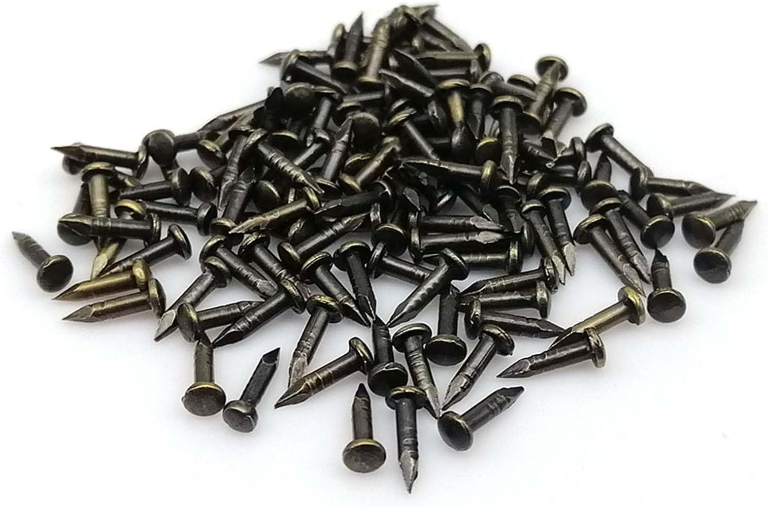 Small Nails, BLUELEC 200PCS Wooden Nail for Household Decoration, String Art & DIY Crafts (1×8mm/0.04×0.3in, Bronze)