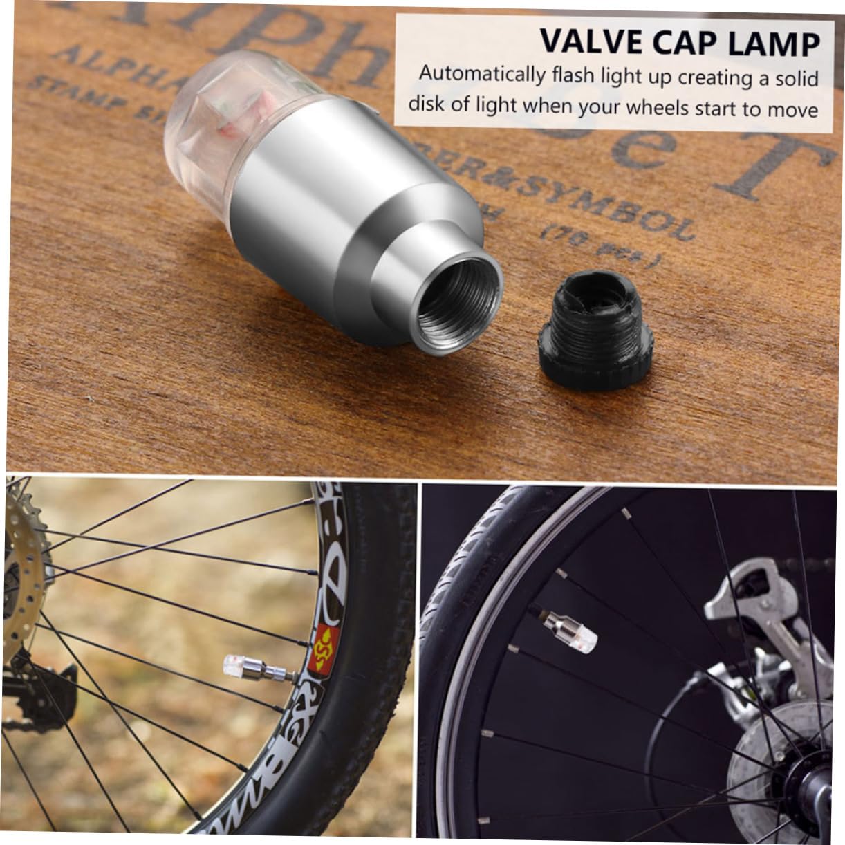 TOYANDONA Lumière De Soupape Brillant Éclair Lumières des Pneus Lumière De Roue Vélo Lumière Voyant De Vélo De Route Lampe À Rayons De Roue Acier Inoxydable