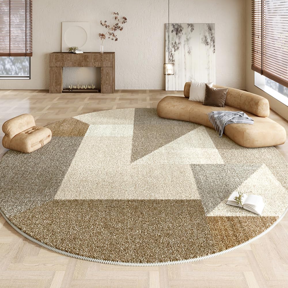 Tapis épais pour chambre et salon cocooning rond 160 cm
