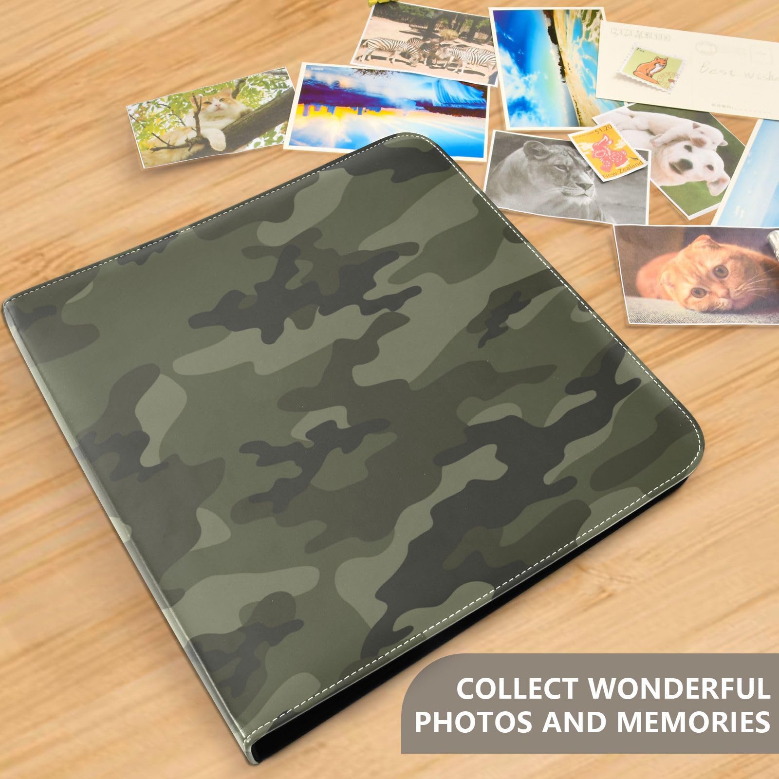 Álbumes de fotos, Cuaderno para Fotos, Páginas Autoadhesivas, Álbumes de Fotos para Camuflaje Militar de 6 x 8 Pulgadas