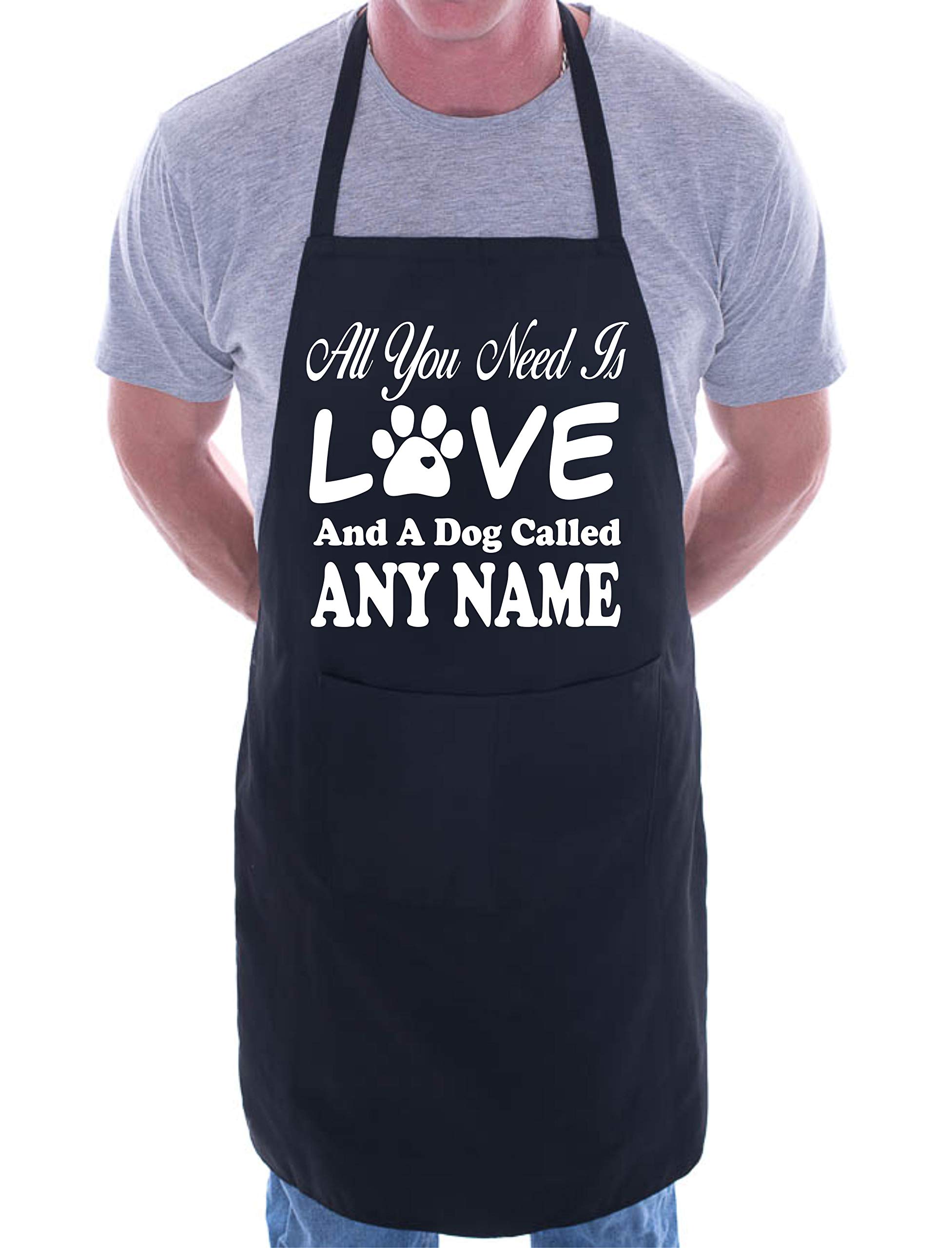 Print4U Love And Dog Called Any Name Personalised Apron Black