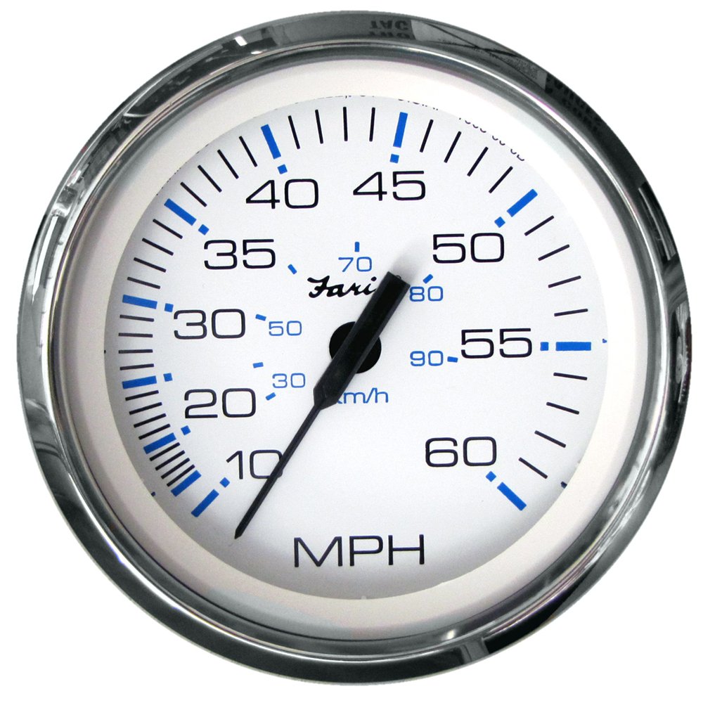 Faria Chesapeake White Stainless Steel Gauges - Ches WHTE SS Speed 60MPH 33811 Speedomete