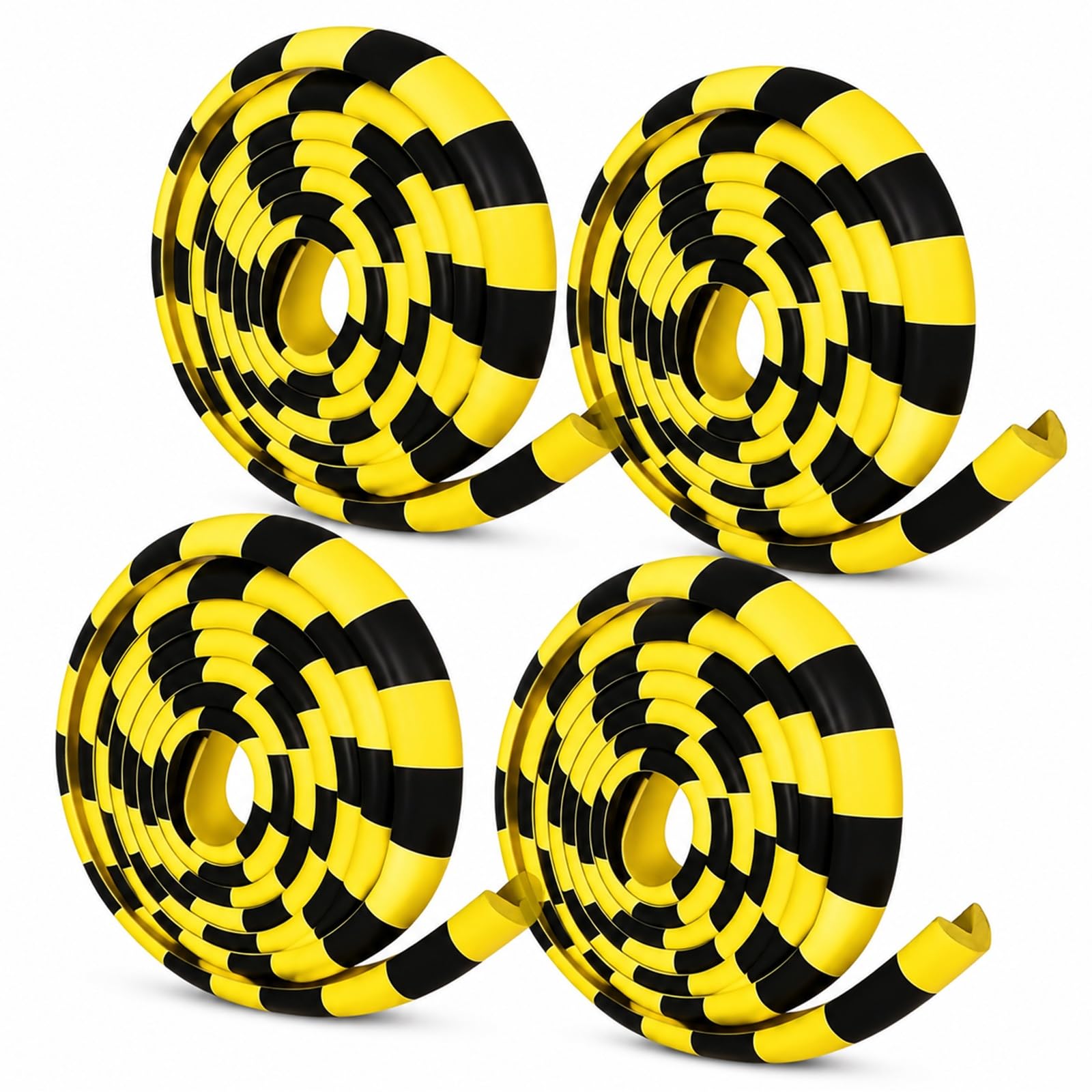 Paquete De 4 Protectores de Esquina Autoadhesivos, Resistente Protector De Borde De Espuma NBR Amarillo Y Negro, para Garage, Estanterías Y Repisas De Almacén