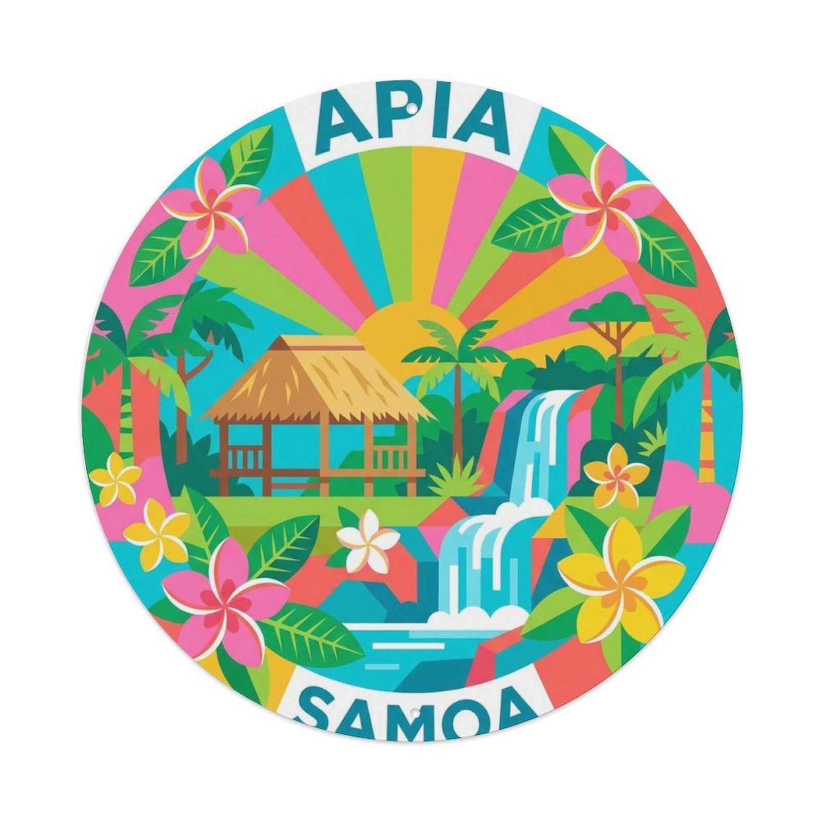 Apia Samoa Retro Coastal Travel Landmark Metal Tin Sign