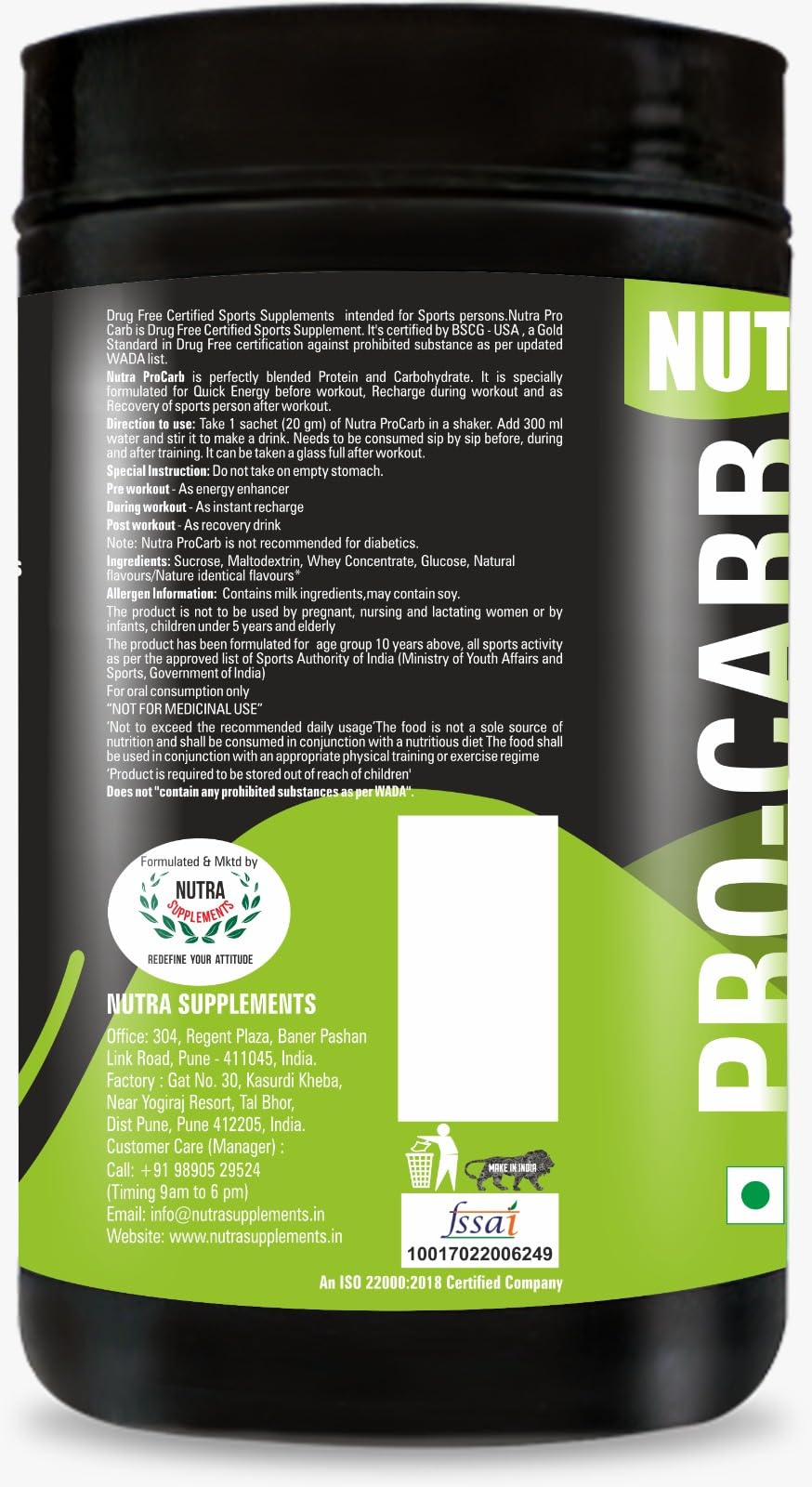 Nutra Pro Carb Protein: Carb 1:4 1