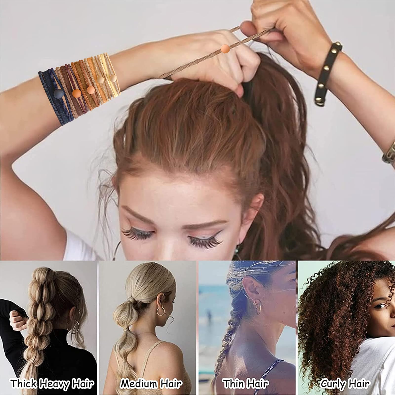 Boho Hair Bobbles for Women (J), 20 count (Pack of 1) - Image 4