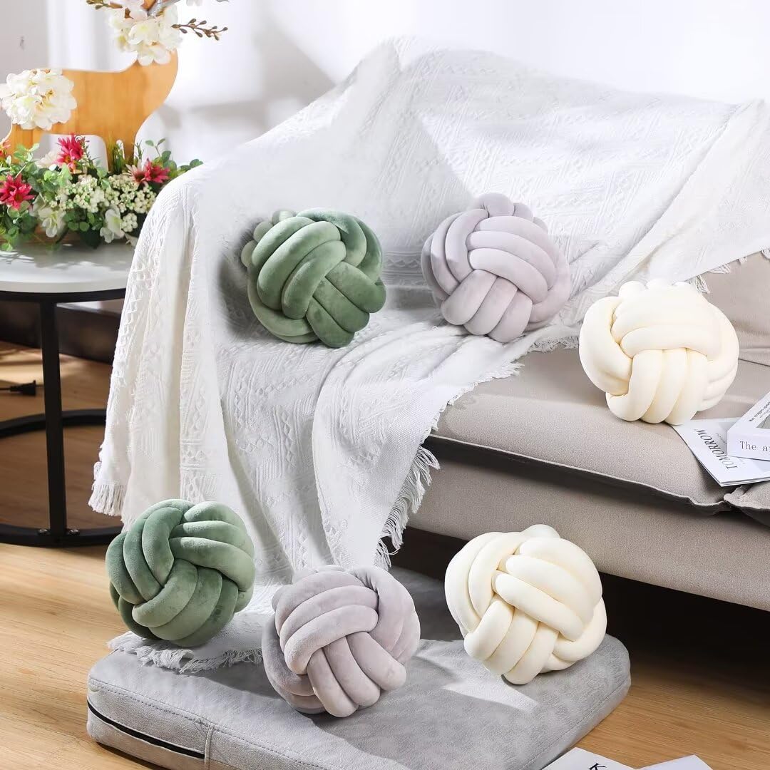 Coussin Rond En Velours Avec Nœud - Décoration D'intérieur Douce Pour Canapé, Lit Ou Sol, Diamètre 28 Cm