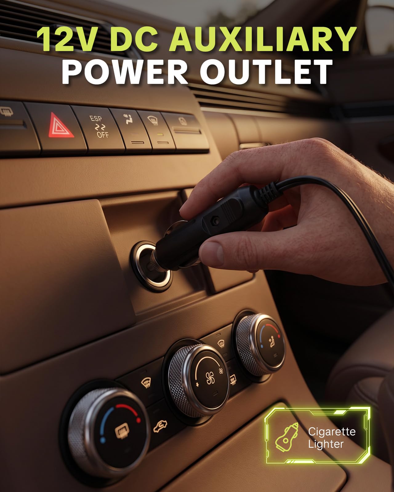 SEESE Gonfiatore elettrico portatile per pneumatici: 6000 mAh, 120 psi con luce LED, avviatore di emergenza CC 12 V, ideale per gonfiare rapidamente moto/biciclette/palloni, viaggi su strada