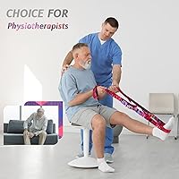 Vista 3 de Aozora Correa elástica para yoga con bucles, correas elásticas para terapia física, 10 bucles, correa de ejercicio no elástica para pilates, danza