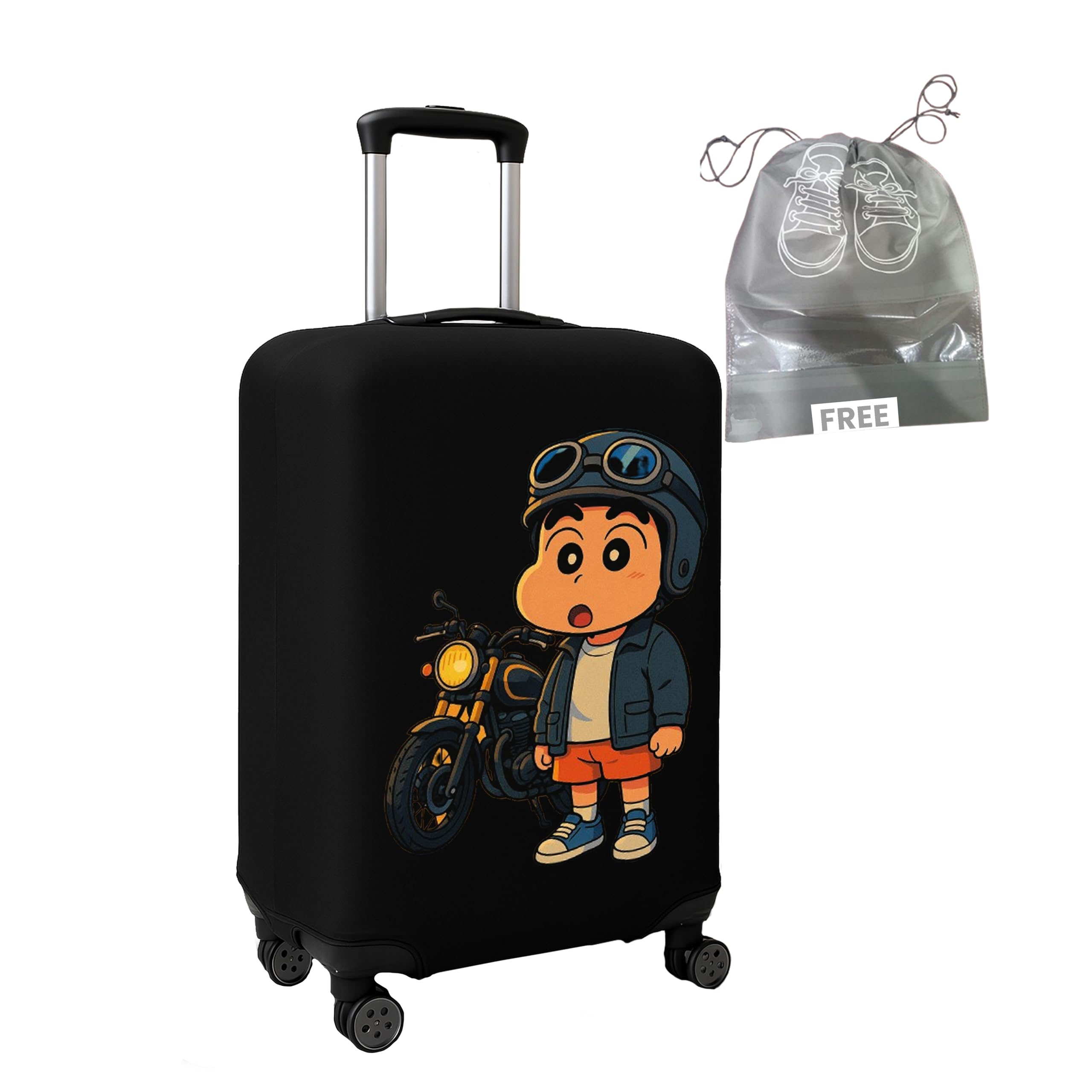 wanderwraps Spendex Polyester Protective Luggage Cover | Hard Luggage Trolley Bag Cover | Washable | Dust Proof | Stretchable | S - 20 inch | Captain 1-picture-48