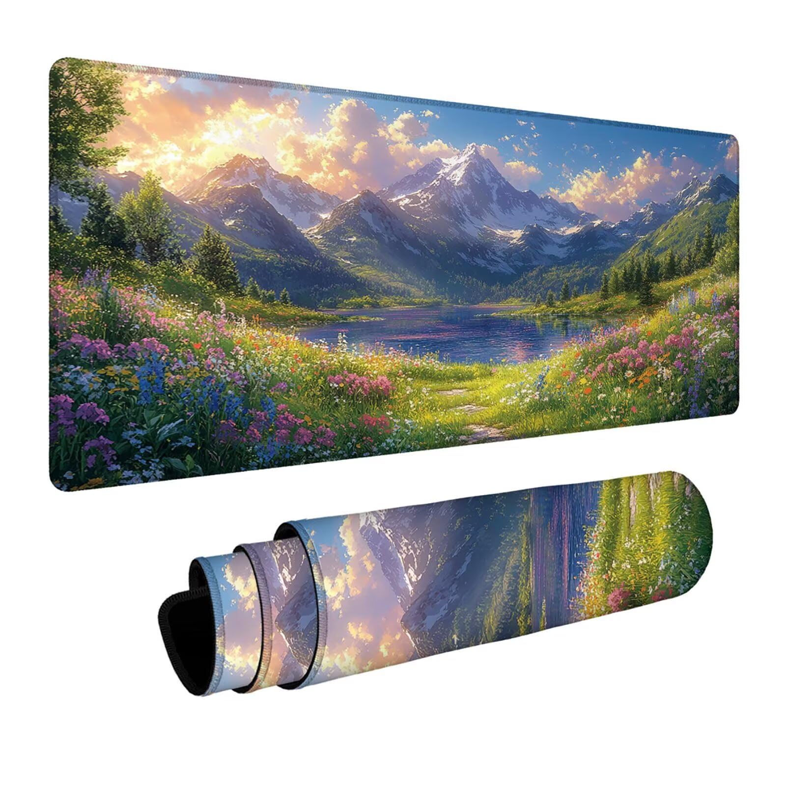 Podkładka pod mysz górska, XXL, 600 x 1400 x 3 mm, wodoodporna, gamingowa podkładka pod mysz, dokładność i prędkość, akcesoria do gier, laptop, biuro, PC, prezent dla mężczyzn, FSBD-1129
