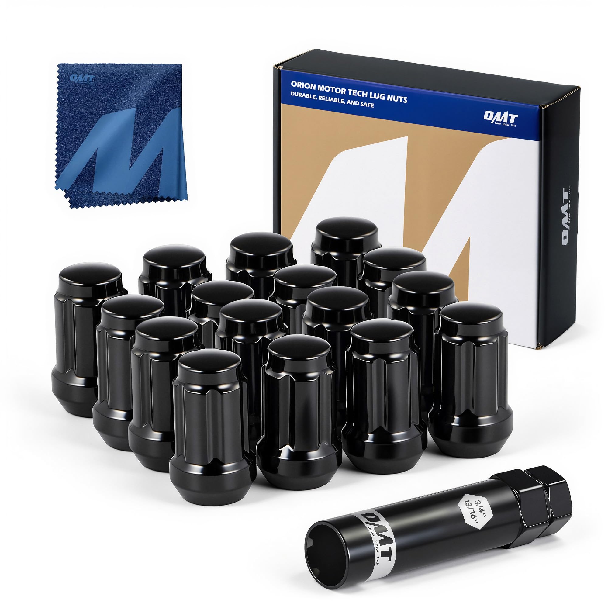 Orion Motor Tech M10x1.25 Lug Nuts, ATV Lug Nuts Compatible with Honda Kawasaki Suzuki Yamaha Can-Am Bombardier Arctic Cat, 10mmx1.25 Wheel Lug Nut Set, Set of 16