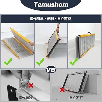 Amazon.co.jp: Temushom 車椅子 スロープ 長さ91cm 幅73cm 耐