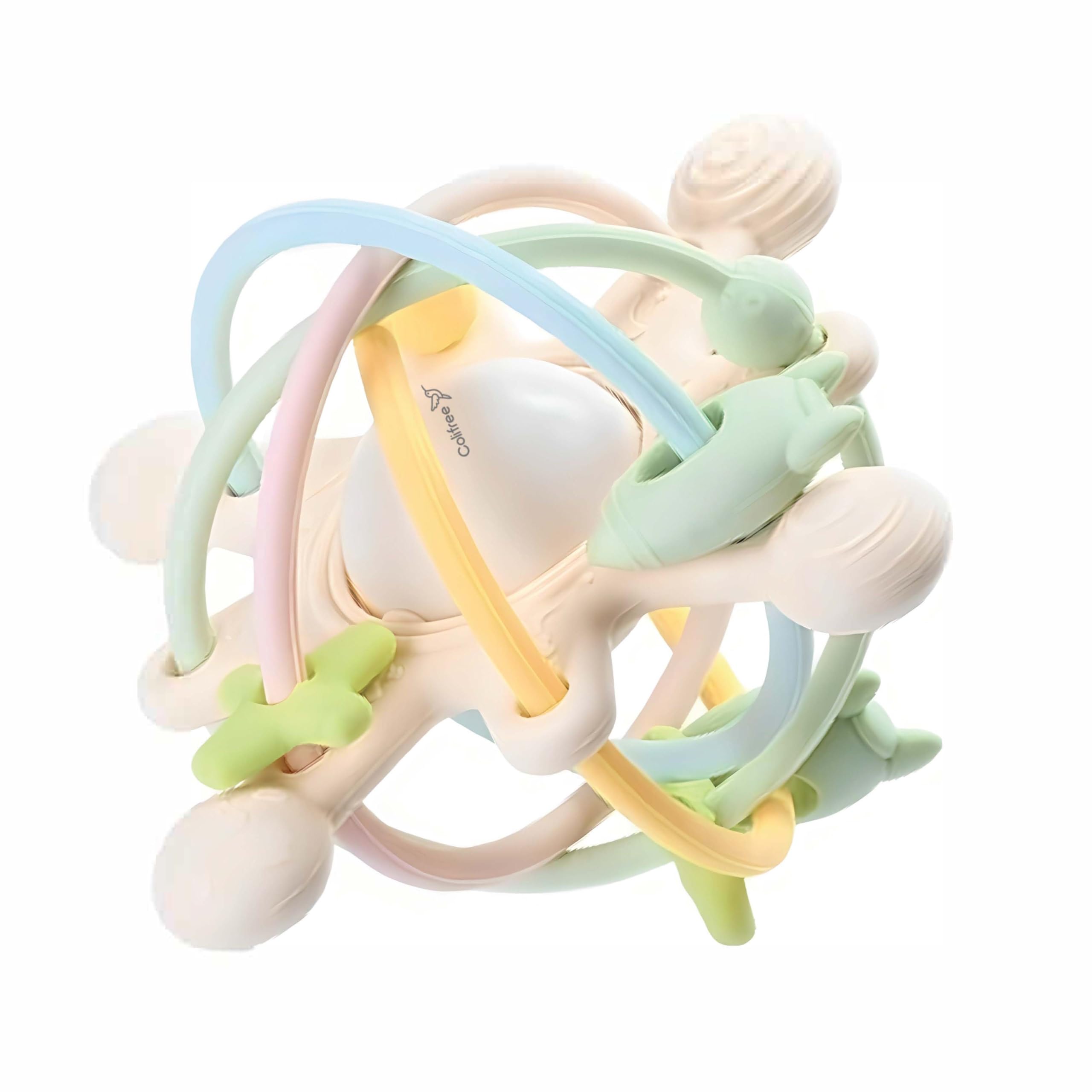 Colifree - Mordedor bebé sonajero, blandito y de fácil agarre, juguete denticion (Soft fluor)