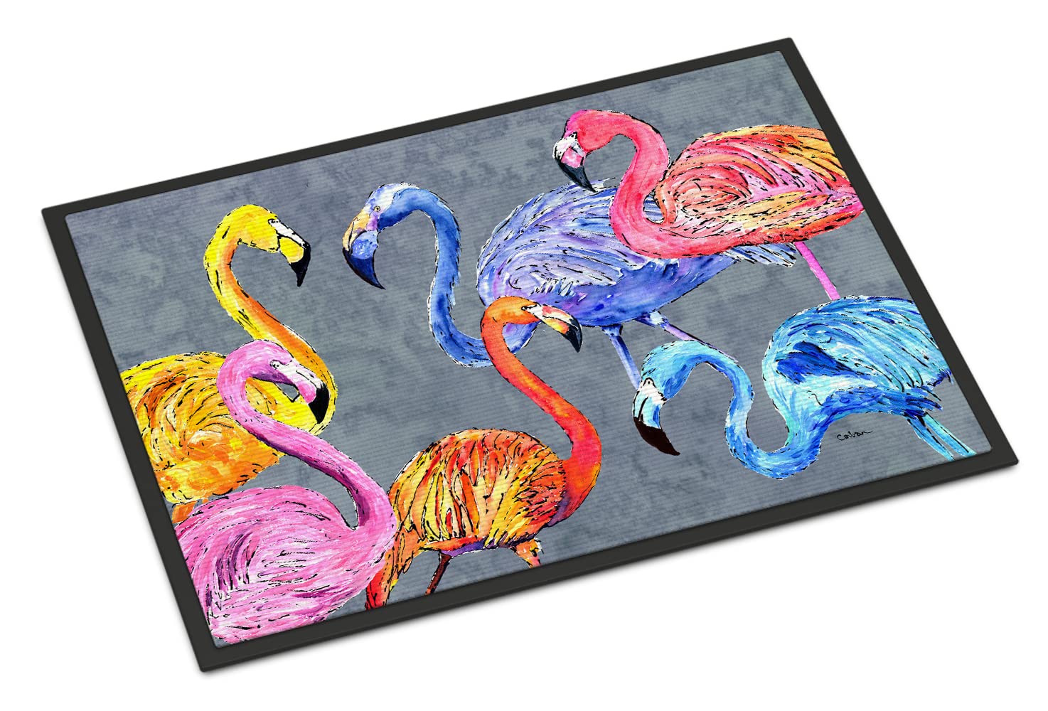 Caroline's Treasures Flamingo Six Senses - Zerbino per interni ed esterni, 61 x 91,4 cm, multicolore
