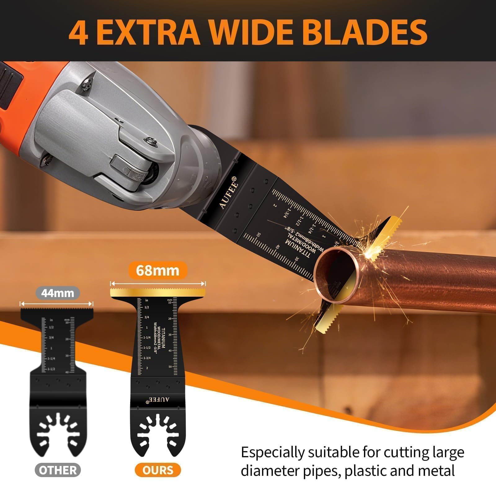30 cuchillas oscilantes, cuchillas profesionales universales de titanio para madera, plásticos, clavos de metal, cuchillas multiherramienta duraderas de liberación rápida, compatibles con Dewalt