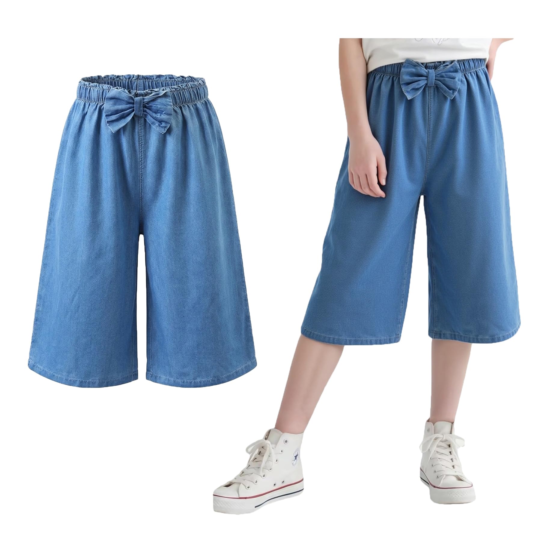 Toddler Girls Capri Pants Lightweight Palazzo Wide Leg Summer Pants 3-10 Years