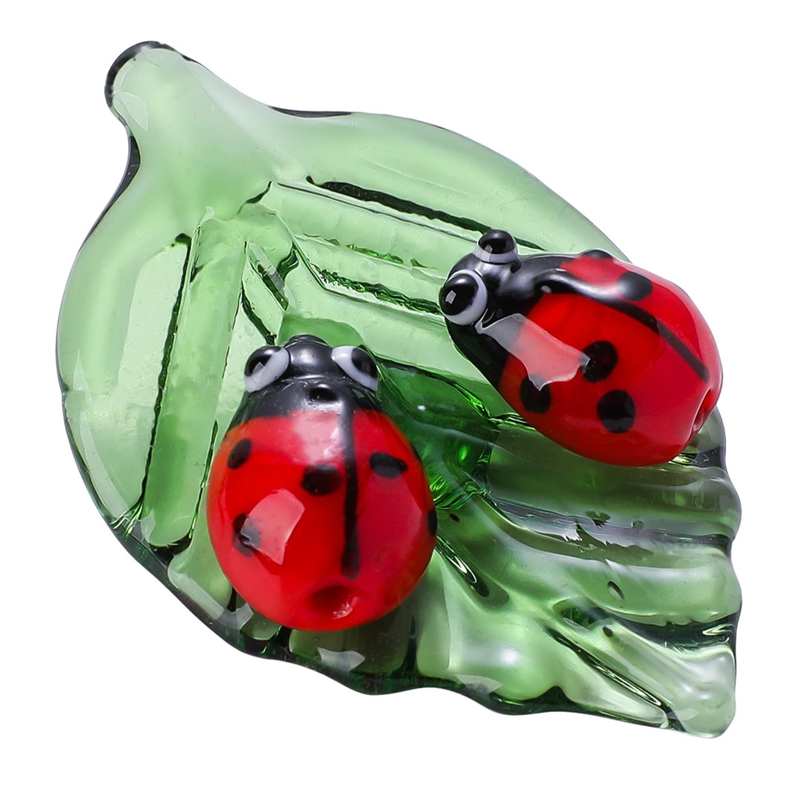Msioytog Insectile Statue Glass Ladybirds Figurines Art Glass Animal Miniature Figurines for Collectibles, Home Decoration, Collectible Art