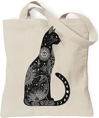 Bolsa De Lona Floral Estética Para Mujer Con Bolsillo, Para