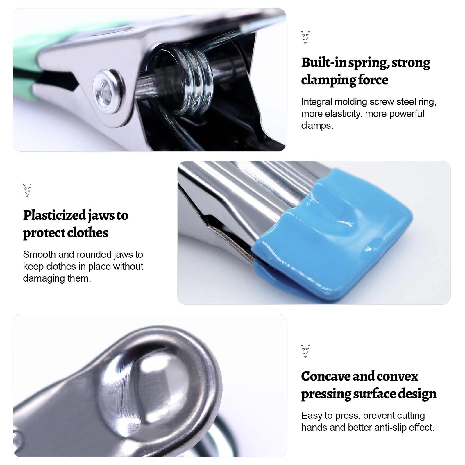 40 Mollette Bucato In Acciaio Inox Antisegno - Multicolore Per Biancheria E Cucina - Foto 8