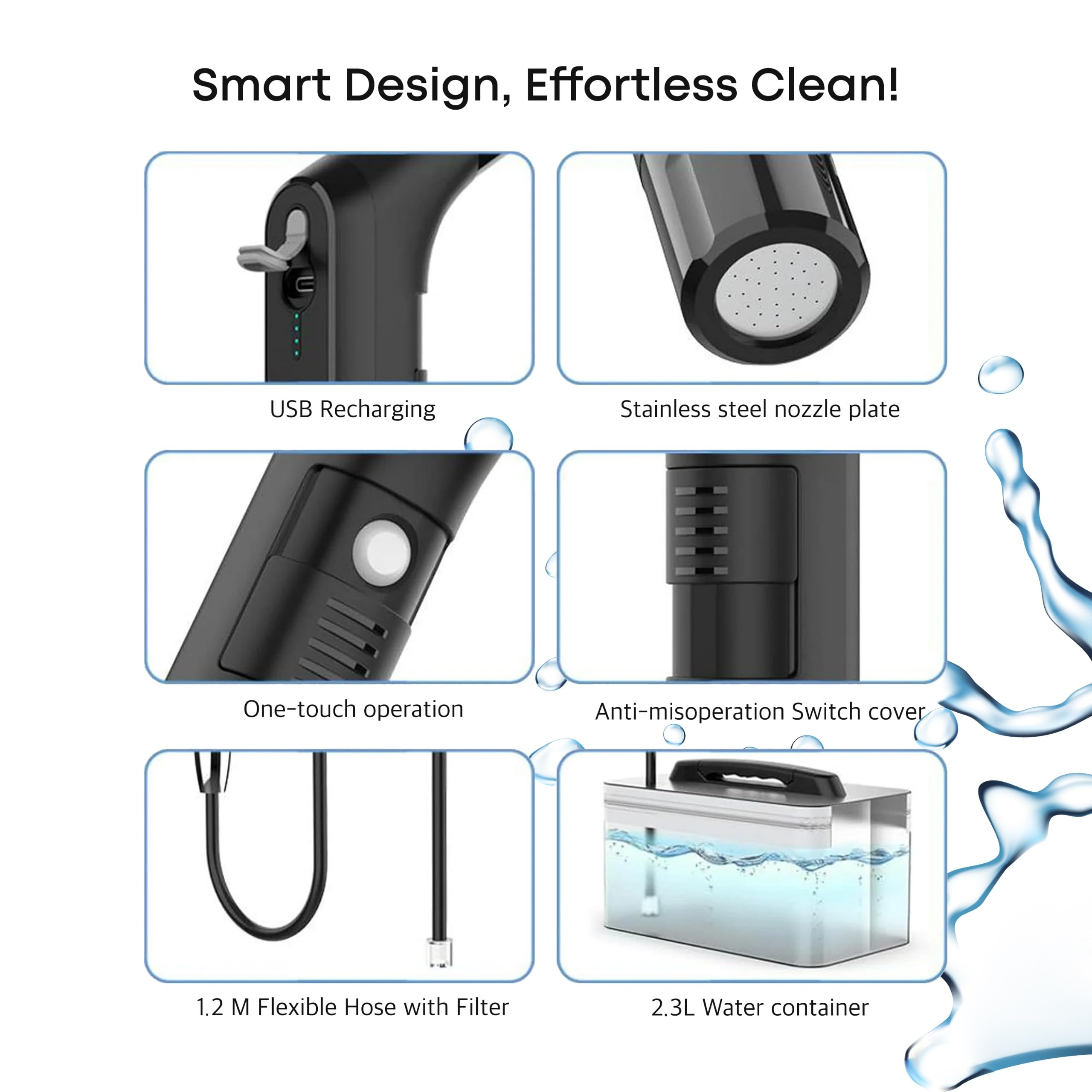 Handheld Bidet Sproeier Kit Een Sleutel Druk Roest... – Grandado