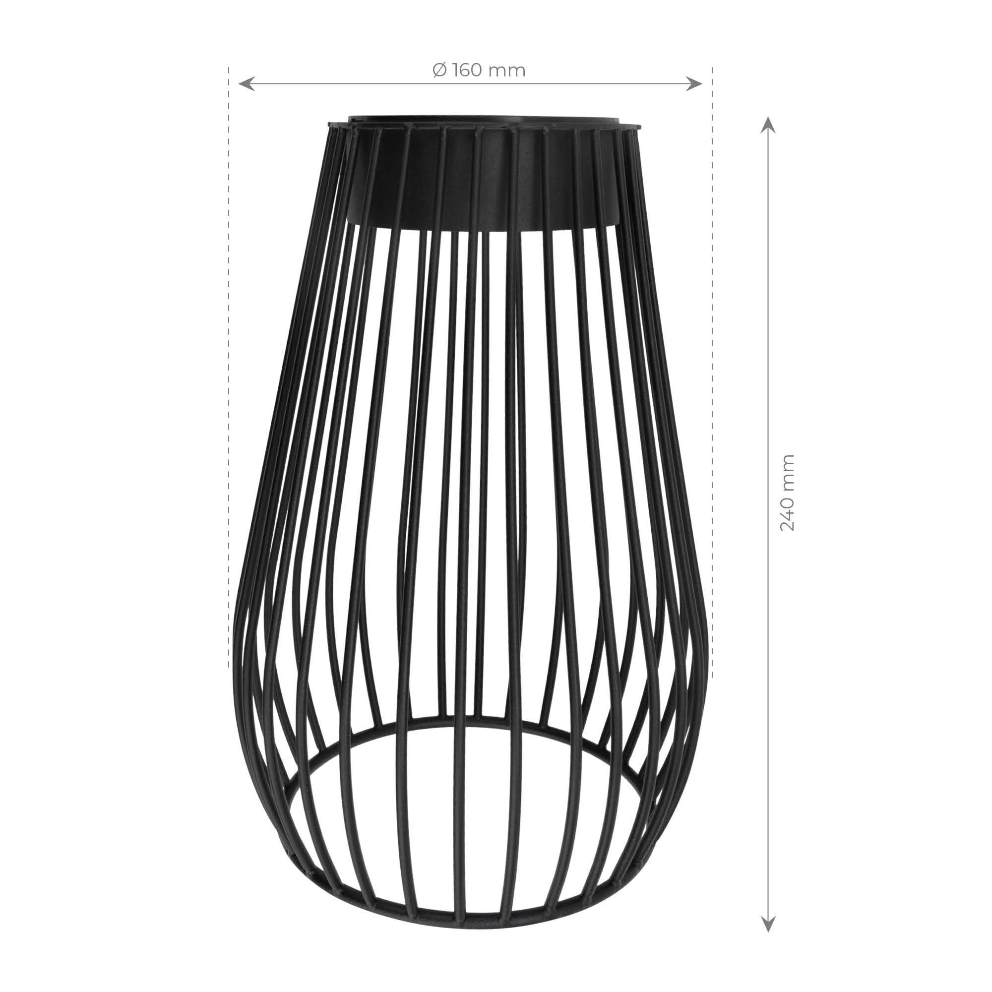 Ledvion - Lampada Solare LED da Tavolo, 0.25W, 3000K, IP44, Nera & Conica, Energia Solare, Efficiente & Resistente alle Intemperie