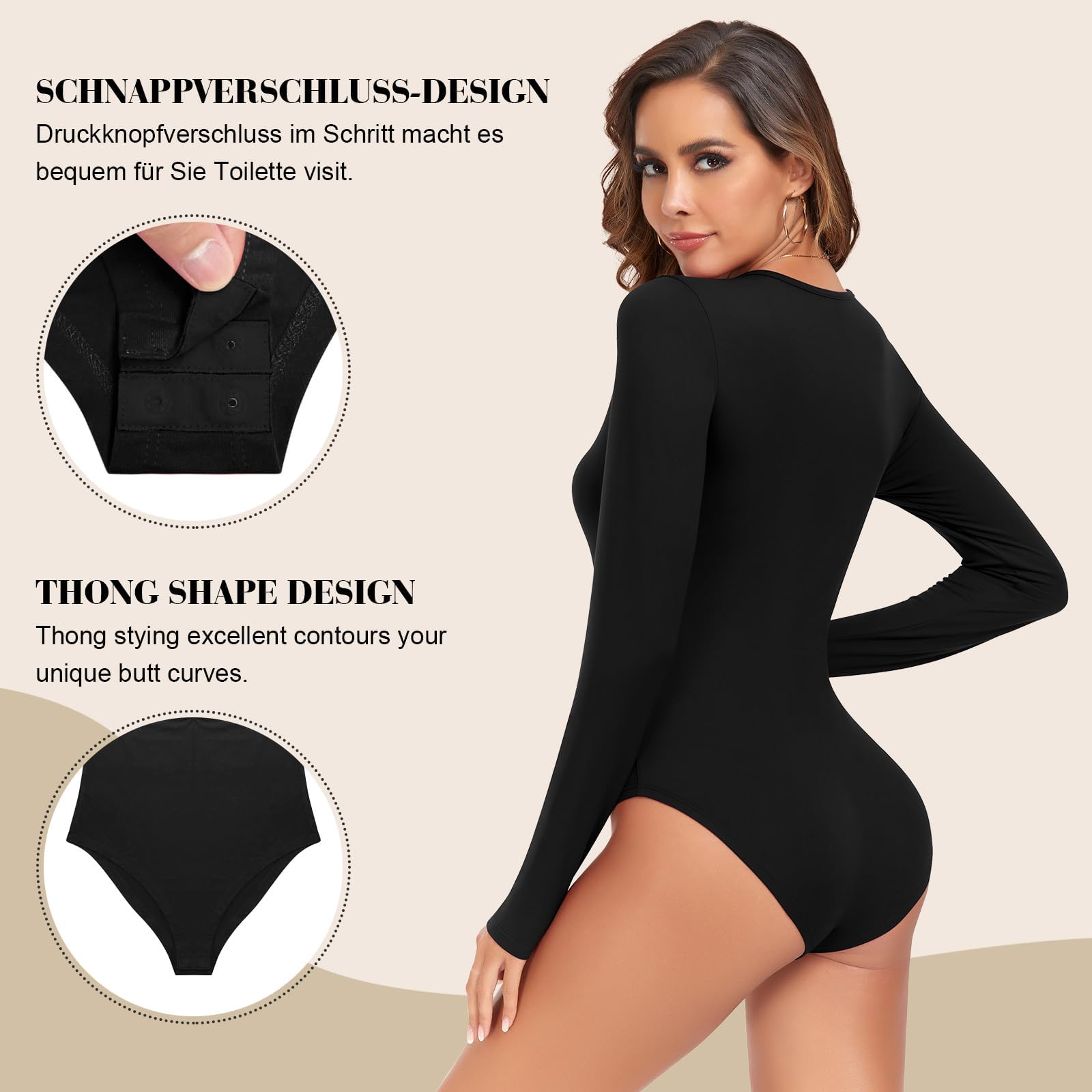 WOWENY Body Damen Kurzarm/Langarm,V-Ausschnitt Bodysuit Oberteil Body Sexy Damenbody Schmal Bodysuits Tops Unterziehbody Elegant body für Frauen Sommer