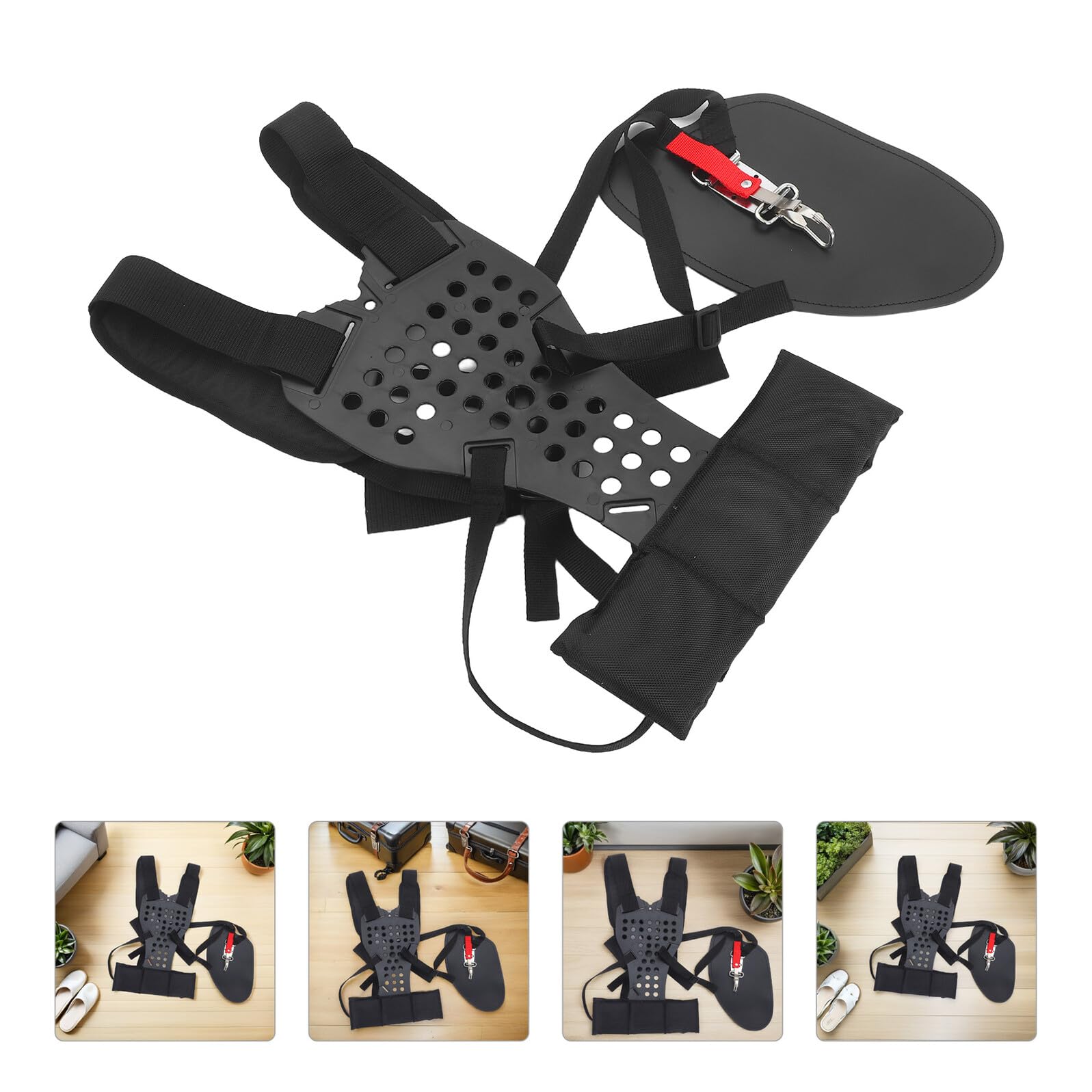 GANAZONO Tracolla Doppia Imbottita per Decespugliatore Regolabile Cinghia Nera Traspirante Cintura per Tosaerba e Soffiatore Accessorio per Giardinaggio e Diserbo Ergonomico