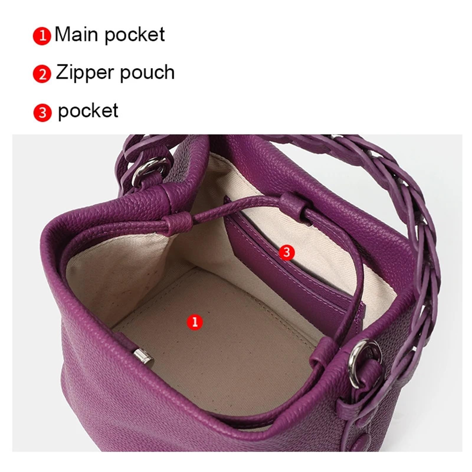 Elegante bolso de mano tipo cubo piel auténtica, versátil, for ir al trabajo, bandolera un solo hombro for mujer Para Viajes Compras Trabajo Citas