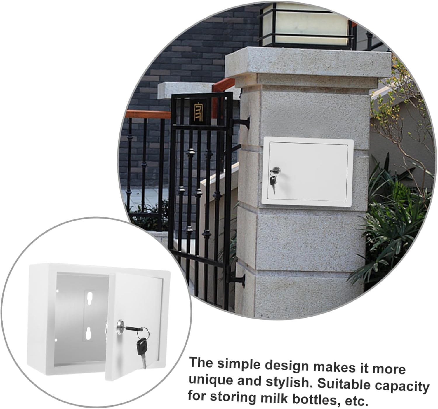 Multi Use Wall Mounted Milk Box with Lock Secure Hanging Mailbox for Outdoor Use Durable Plastic for Mail and Package Storage