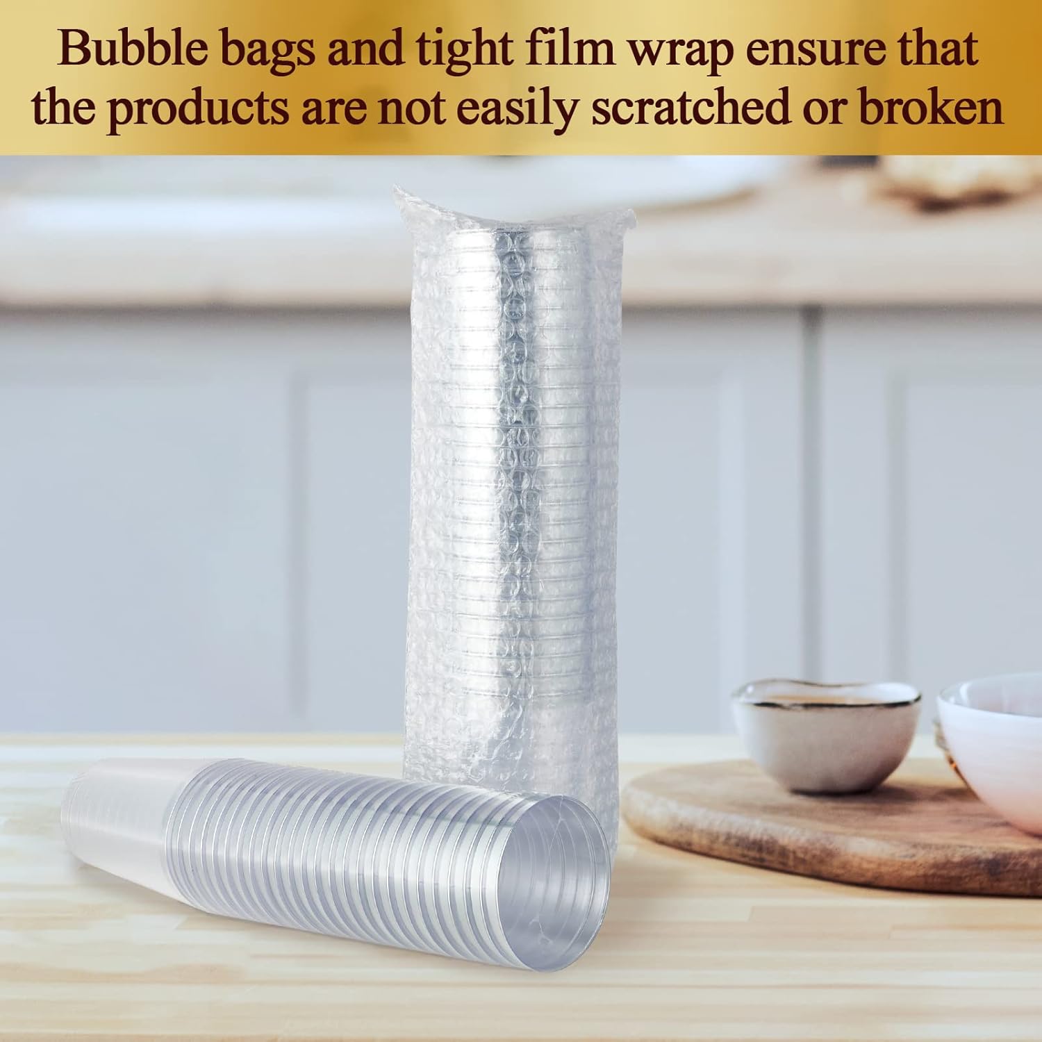 Vplus 150 Pack 12 OZ Reusable Silver Rimmed Clear Plastic Cups, Disposable Heavy Duty Plastic Cups for Party, Christmas, Wedding, Thanksgiving, Halloween - Image 7