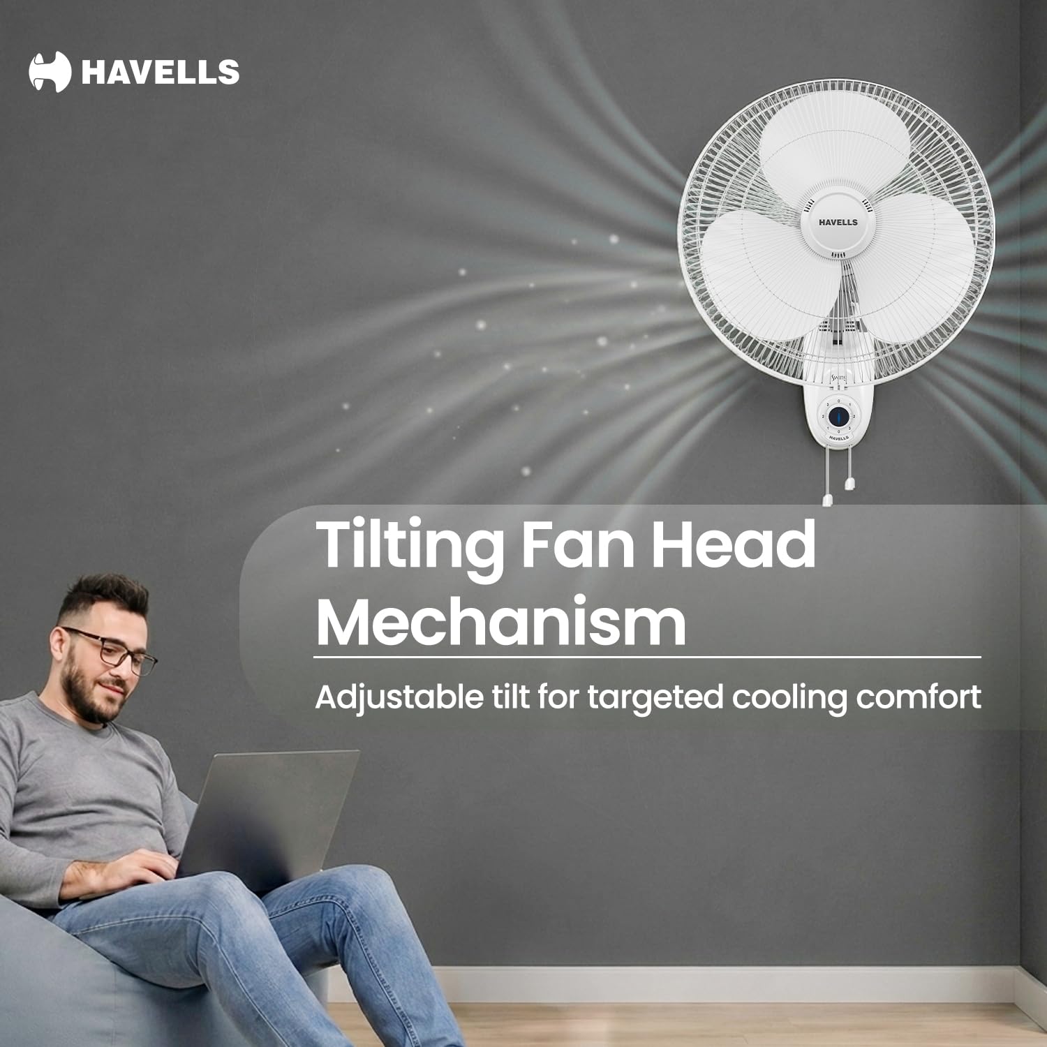 Havells Swing 400mm Wall Fan (Off White) — Amazon image 3