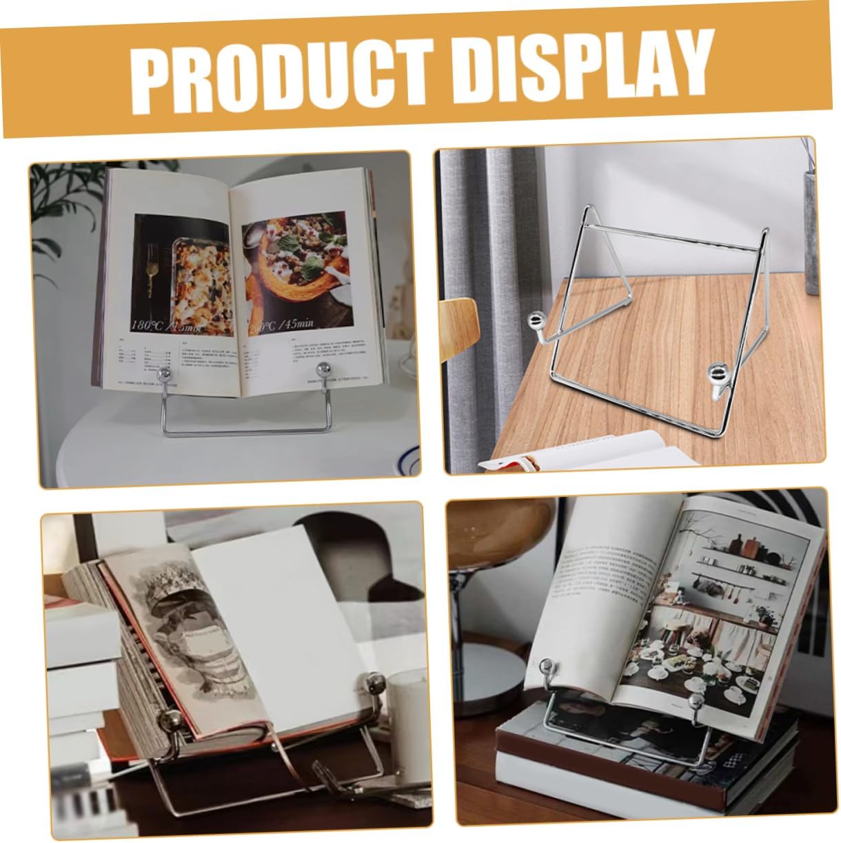 STOBAZA 3pcs Table Stands for Display Plate Holder Book Display Rack Picture Frame Stand Tablet Holder